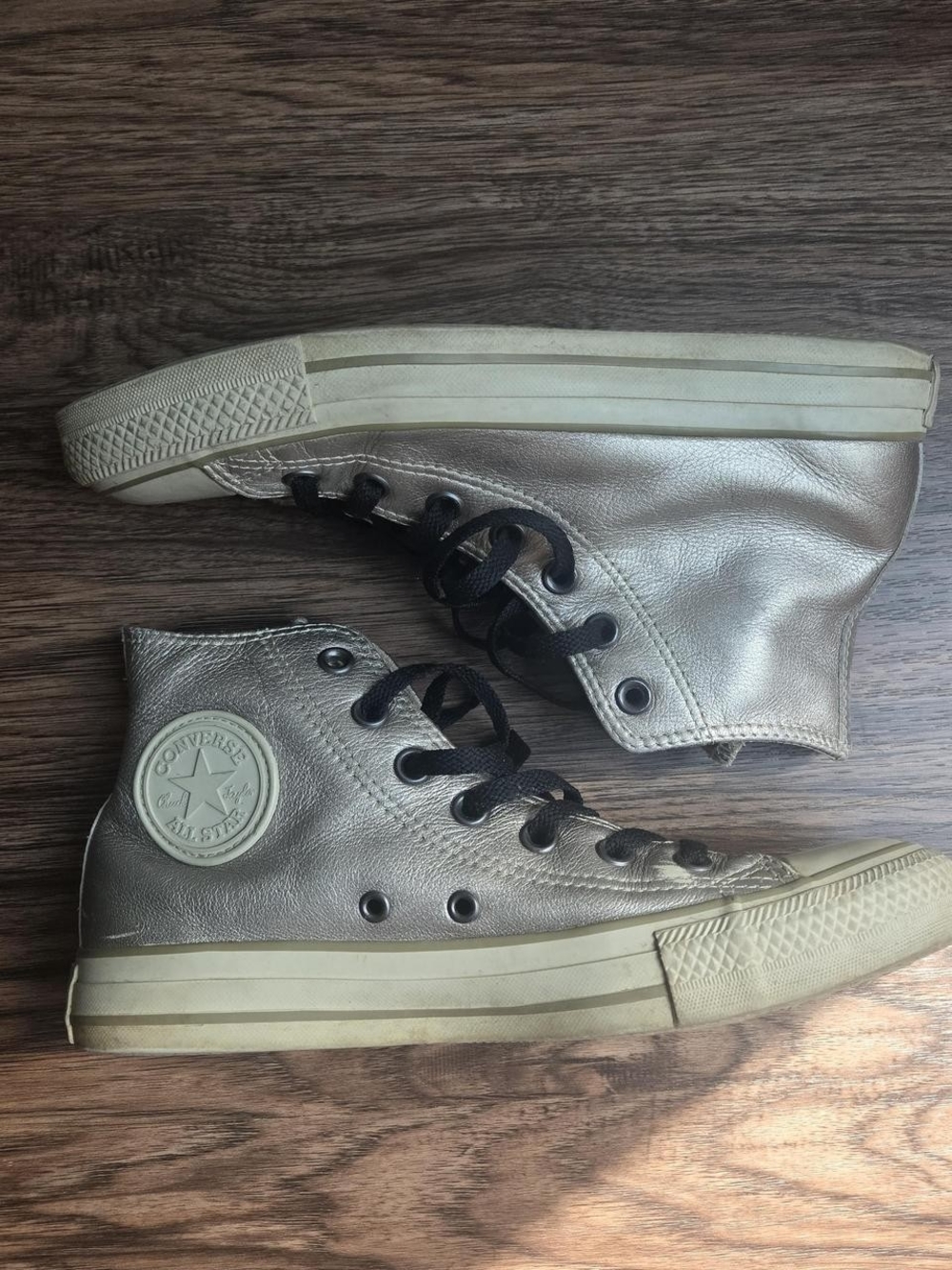 Converse Metallic Silver High-Top Sneakers